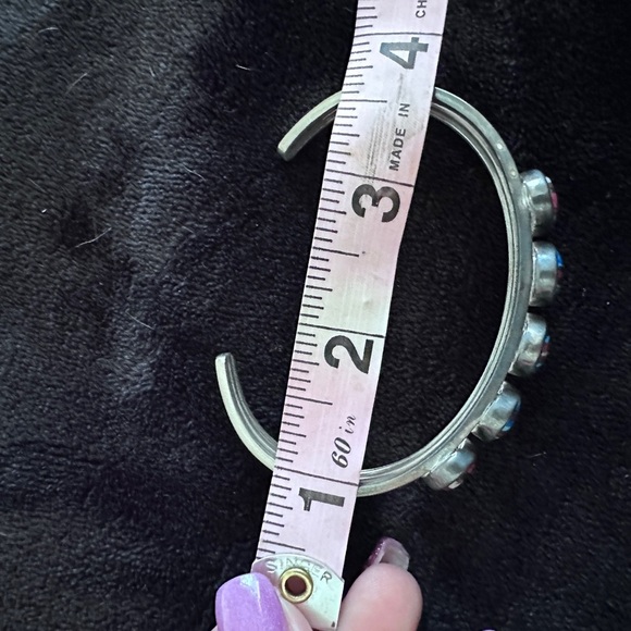 Rainbow Calsilica sterling silver cuff bracelet - Picture 7 of 7